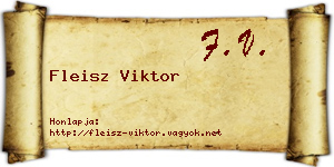 Fleisz Viktor névjegykártya